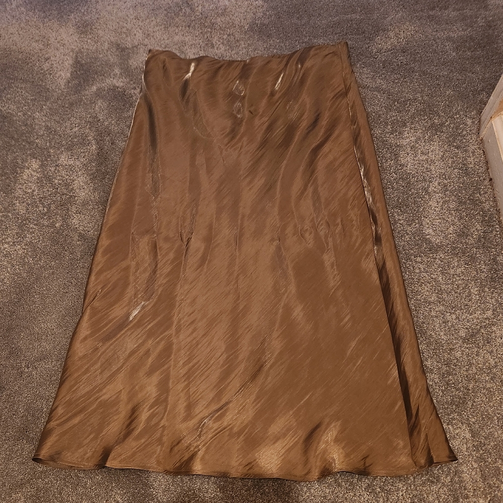 Anthropologie Liquid Shine Bias Cut Skirt Size Large